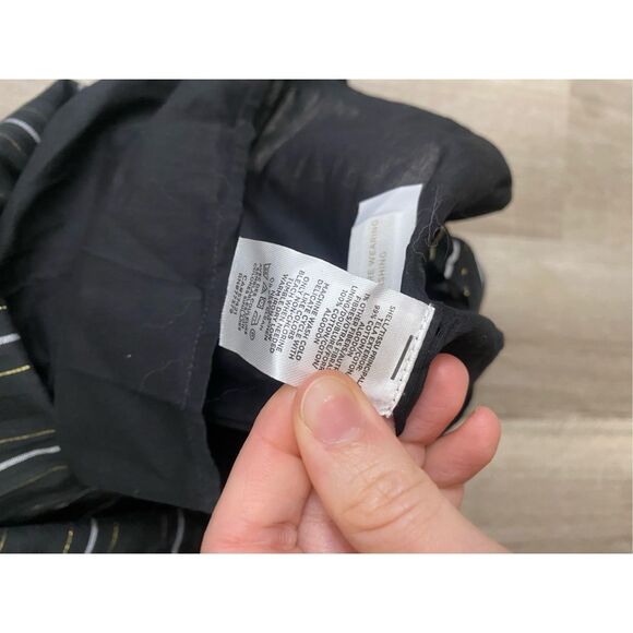 Ann Taylor NWT Metallic Stripe Tie Neck Shift Dress In Black, Sz 6, MP $139 - Picture 9 of 10